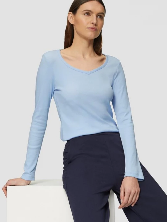 Foto van product Top van fijne jersey met lange mouwen en geribde textuur s.Oliver blauw