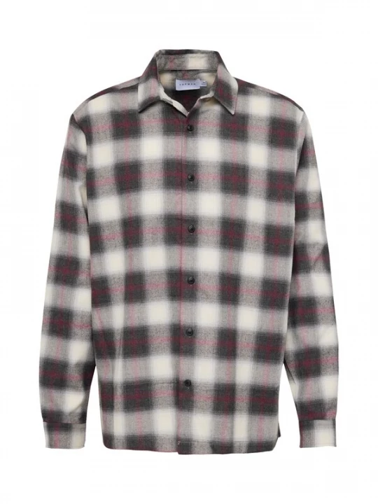 Foto van product TOPMAN Overhemd donkergrijs / donkerroze / wit