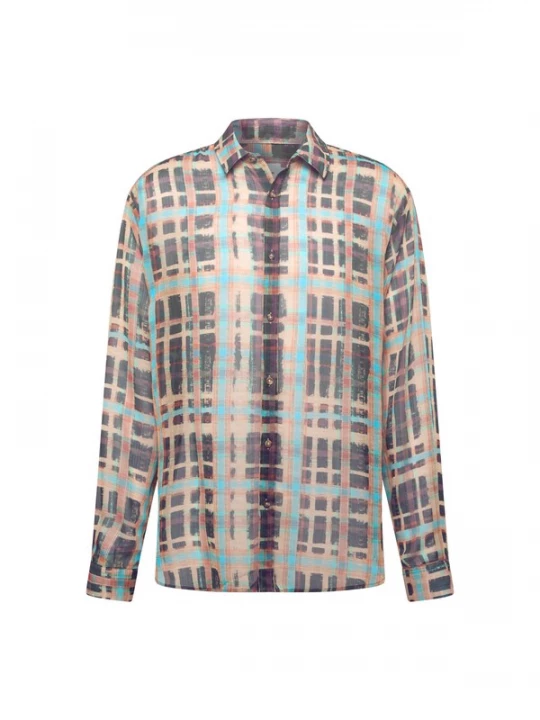 Foto van product TOPMAN Overhemd jade groen / koraal / oudroze / zwart