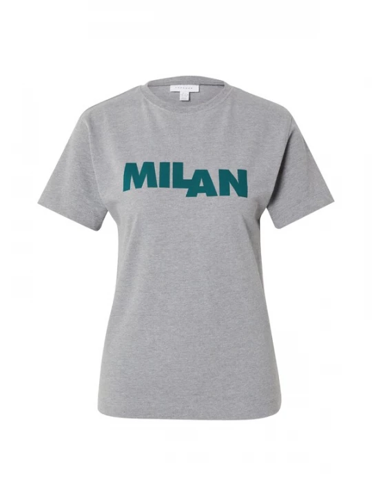 Foto van product TOPSHOP Shirt 'Milan' grijs gemêleerd / donkergroen