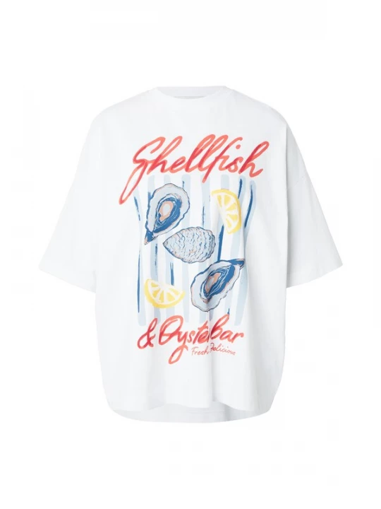 Foto van product TOPSHOP Shirt 'PREMIUM' lichtblauw / geel / zalm roze / wit