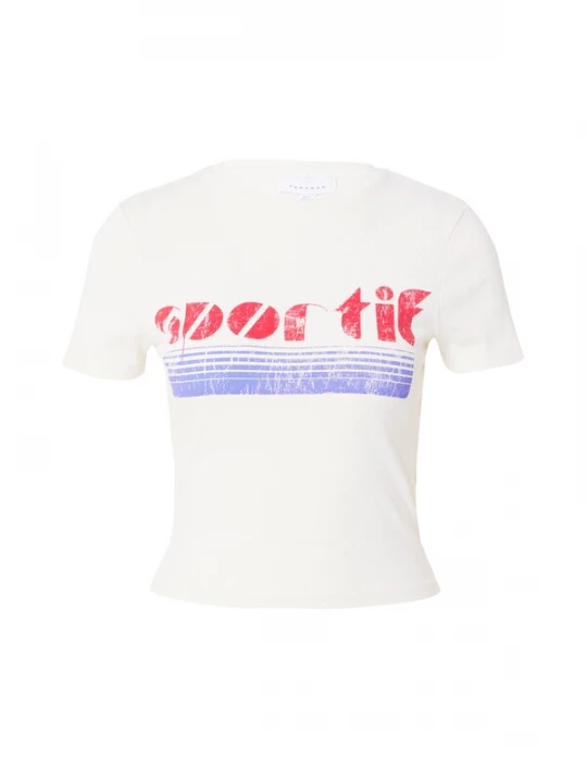 Foto van product TOPSHOP Shirt 'Sportif' ecru / saffier / cranberry