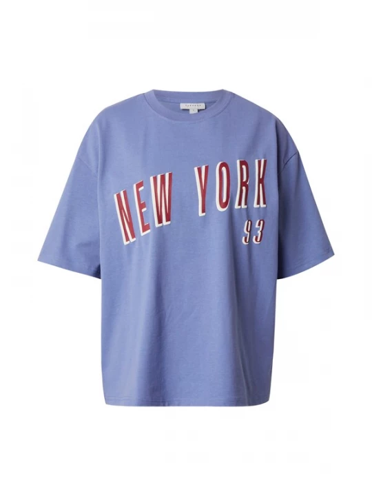 Foto van product TOPSHOP Shirt violetblauw / karmijnrood / wit