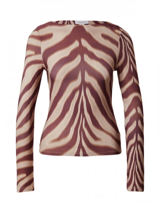 Foto van product TOPSHOP Shirt 'ZABRA' beige / bruin / bordeaux