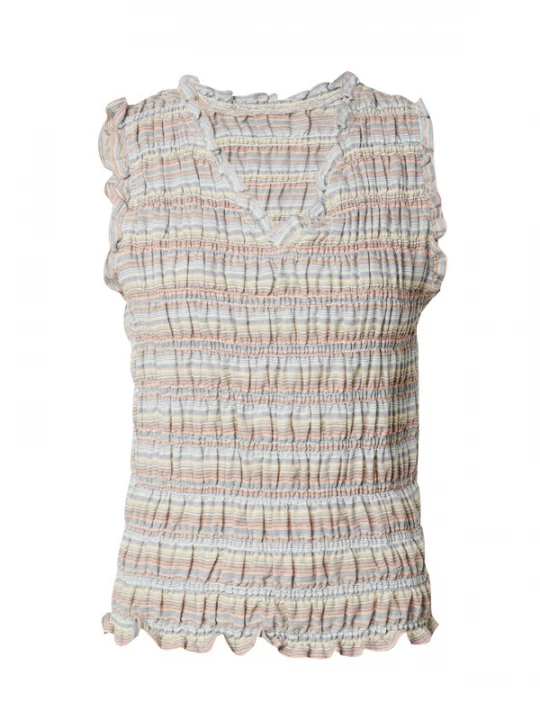 Foto van product TOPSHOP Top pastelblauw / pasteelgeel / lichtgrijs / pasteloranje