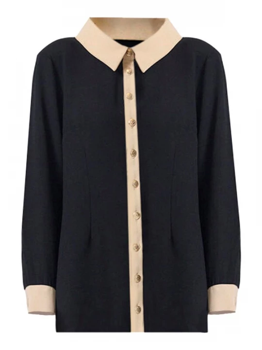 Foto van product Touche Prive Blouse beige / zwart Touché Privé