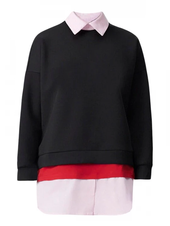 Foto van product Touche Prive Sweatshirt rood / zwart / wit Touché Privé