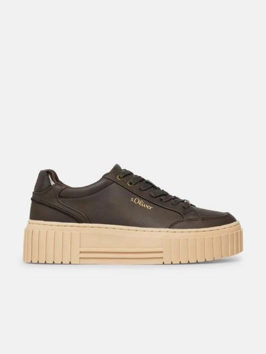 Foto van product Trainers met plateauzool en leo-detail s.Oliver bruin