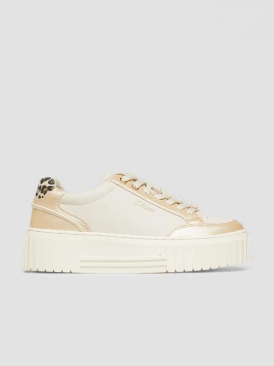 Foto van product Trainers met plateauzool en leo-detail s.Oliver niebieski