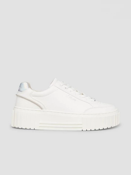 Foto van product Trainers met plateauzool en leo-detail s.Oliver wit