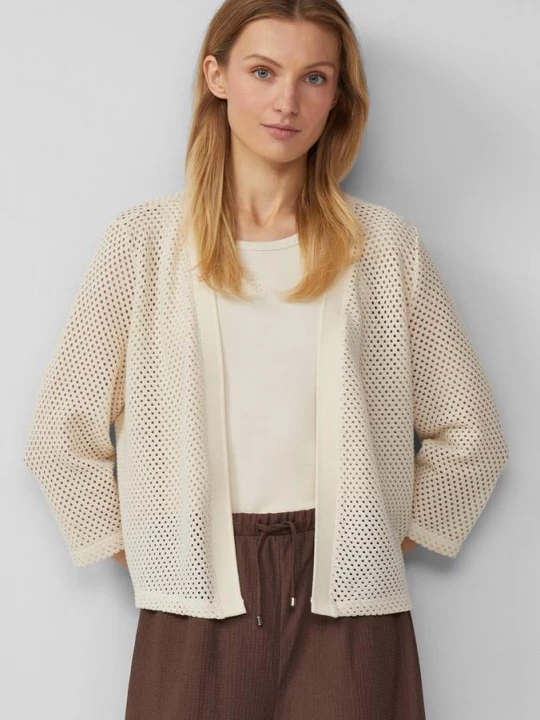 Foto van product Transparant vest van ajour-jersey s.Oliver crème