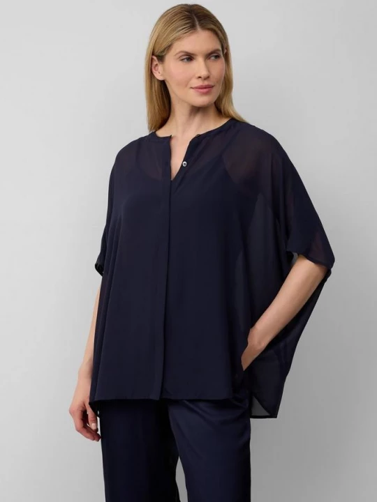 Foto van product Transparante blouse in ponchostijl van chiffon s.Oliver blauw