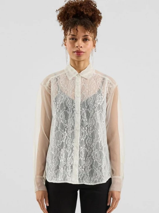 Foto van product Transparante blouse QS crème