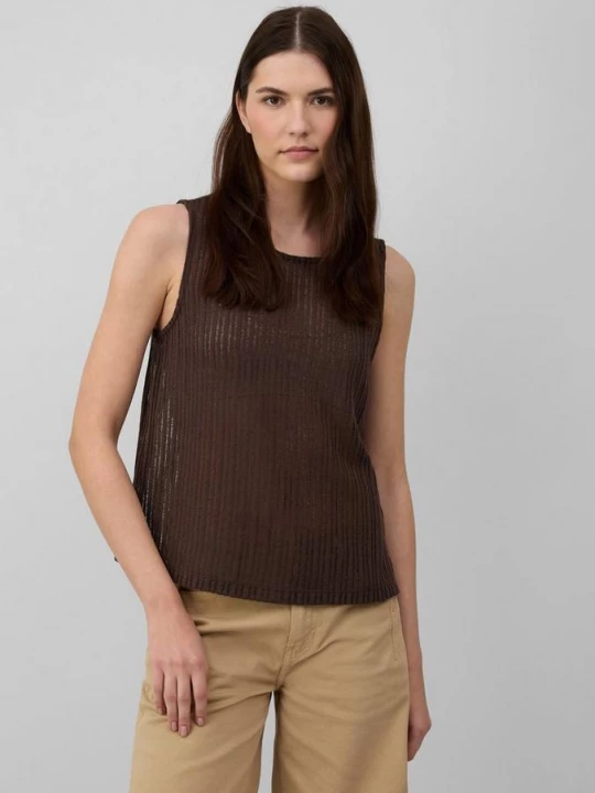 Foto van product Transparante jersey top met ronde hals s.Oliver bruin