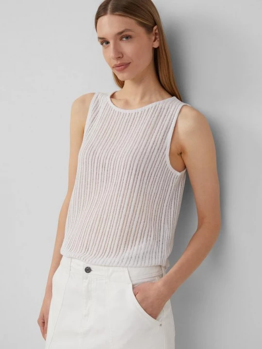 Foto van product Transparante jersey top met ronde hals s.Oliver wit