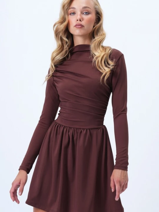Foto van product Trend Alaçatı Stili Jurk donkerbruin