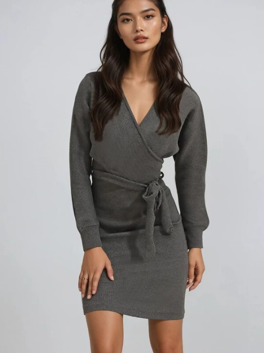 Foto van product Trend Alaçatı Stili Jurk donkergrijs
