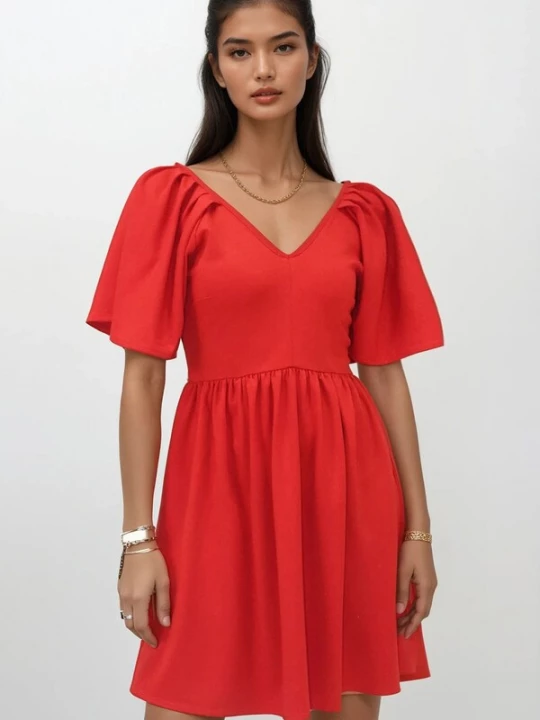 Foto van product Trend Alaçatı Stili Jurk rood