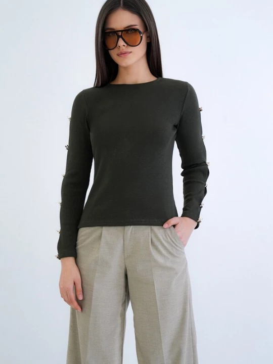 Foto van product Trend Alaçatı Stili Shirt donkergroen