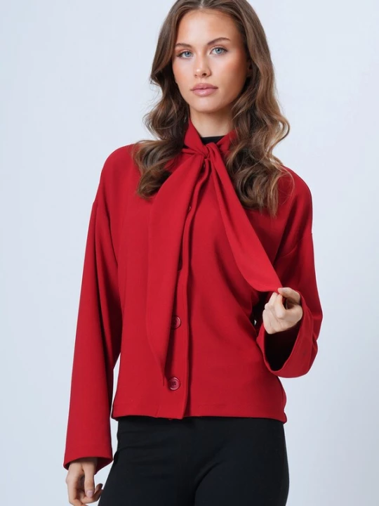 Foto van product Trend Alaçatı Stili Tussenjas rood