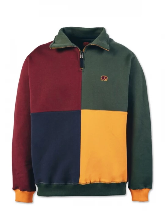 Foto van product Trendsplant Sweatvest ' COLOR BLOCK ' donkergroen / rood