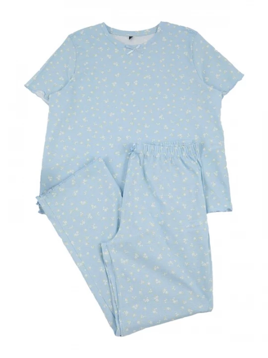 Foto van product Trendyol Curve Pyjama lichtblauw / groen / wit