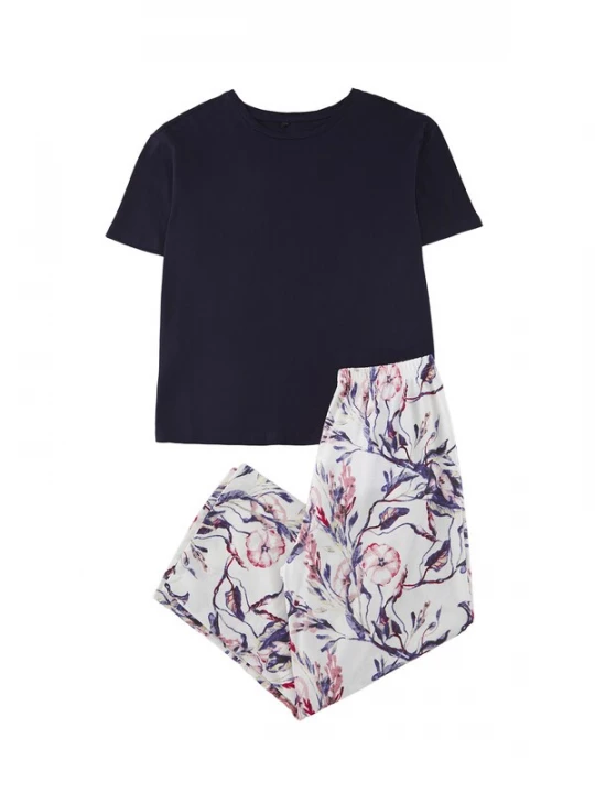 Foto van product Trendyol Curve Pyjama navy / rosa / lichtroze / wit