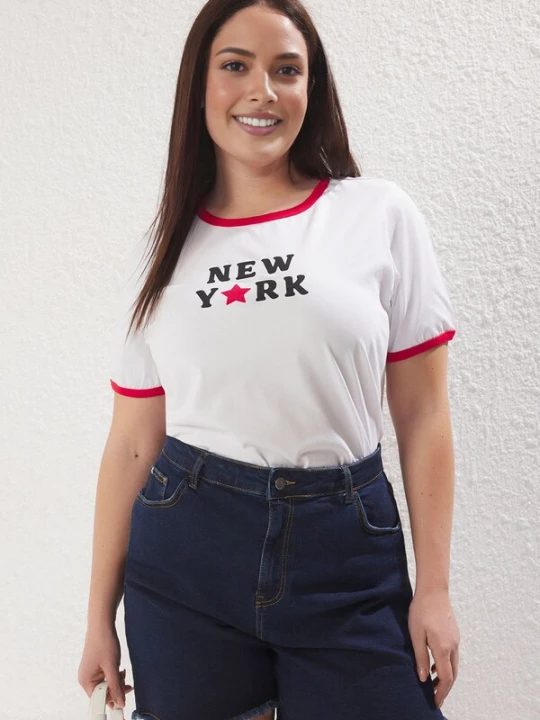 Foto van product Trendyol Curve Shirt rood / zwart / wit