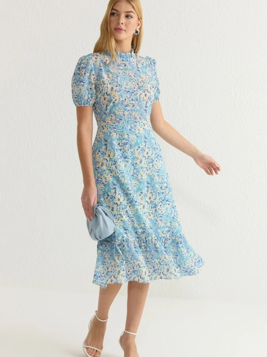 Foto van product Trendyol Jurk beige / blauw / lichtblauw / wit