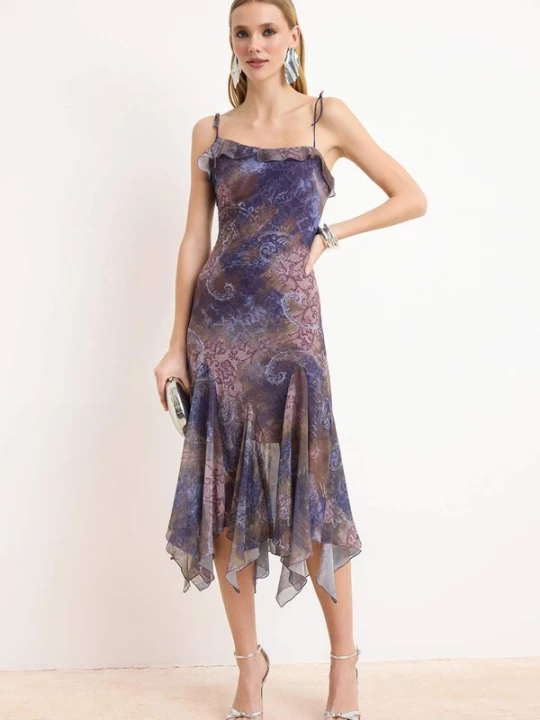 Foto van product Trendyol Jurk duifblauw / olijfgroen / aubergine / mauve