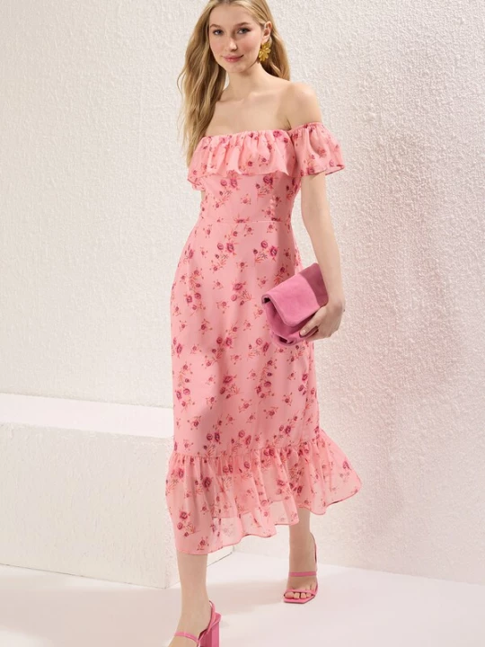 Foto van product Trendyol Jurk oranje / kreeft / pink / rosa
