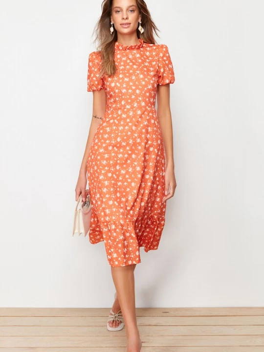 Foto van product Trendyol Jurk roestrood / wit