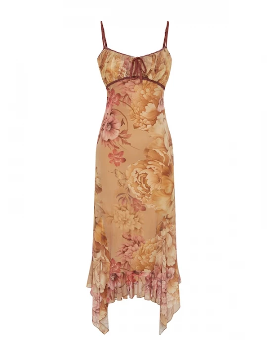 Foto van product Trendyol Jurk sand / donkerbeige / oudroze / bordeaux