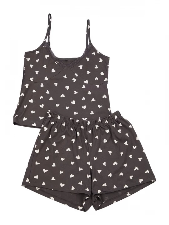 Foto van product Trendyol Korte pyjama antraciet / wit