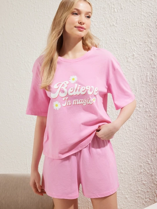Foto van product Trendyol Korte pyjama limoen / rosa / lichtrood / wit