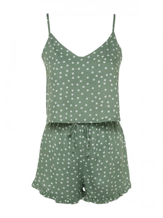 Foto van product Trendyol Korte pyjama mintgroen / wit
