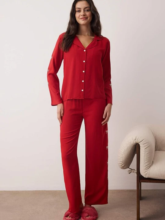 Foto van product Trendyol Pyjama bourgogne / wit