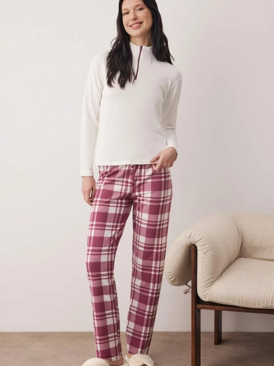 Foto van product Trendyol Pyjama bourgogne / wit