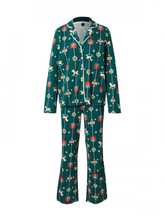 Foto van product Trendyol Pyjama goudgeel / donkergroen / rood / wit