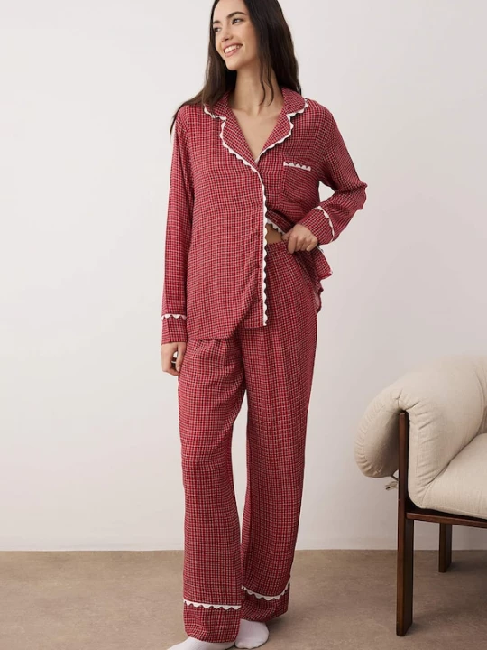 Foto van product Trendyol Pyjama rood / bourgogne / offwhite