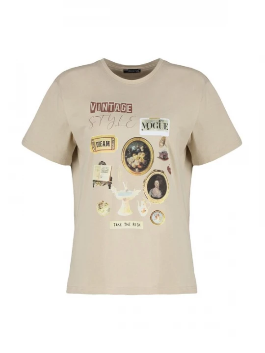 Foto van product Trendyol Shirt beige / crème / bruin / stone grey