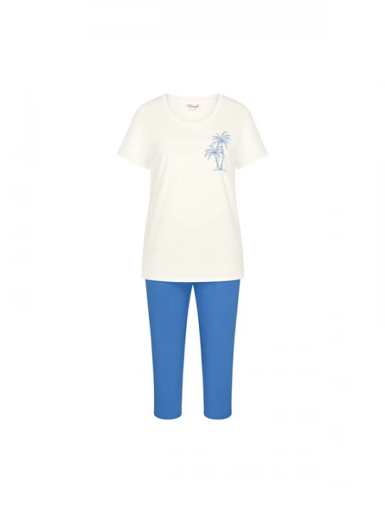 Foto van product TRIUMPH Pyjama ' Red Label Sets PK Capri ' blauw / wit