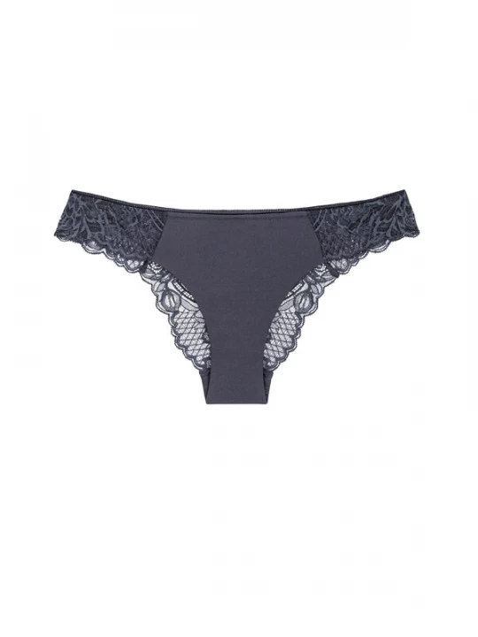 Foto van product TRIUMPH Slip ' Wild Peony Florale Brazilian ' donkergrijs