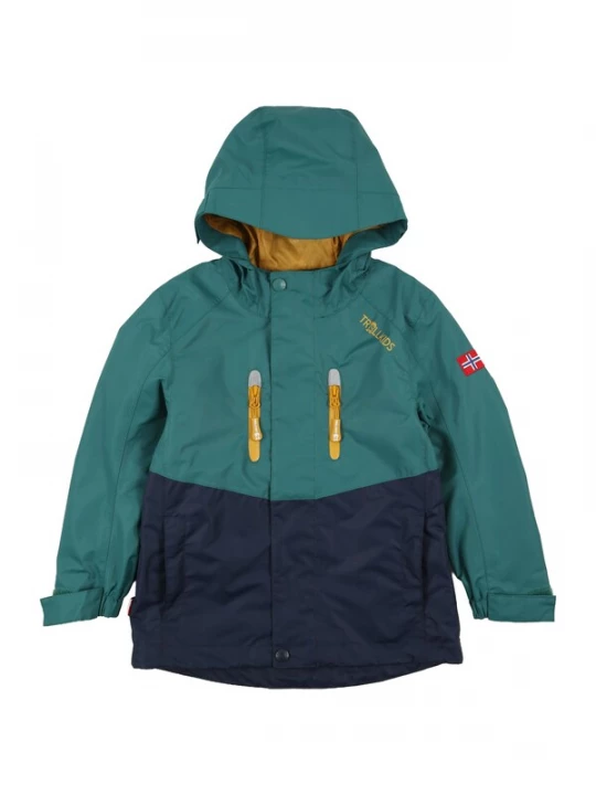 Foto van product TROLLKIDS Tussenjas 'Nusfjord' navy / cyaan blauw / donkergeel / rood
