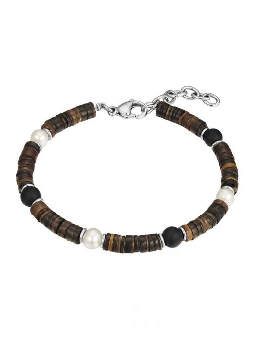 Foto van product True Rebels Armband bruin / zwart