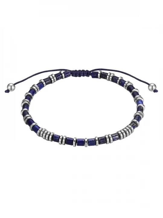 Foto van product True Rebels Armband donkerblauw / zilver