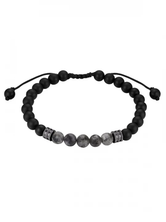 Foto van product True Rebels Armband donkergrijs / zwart