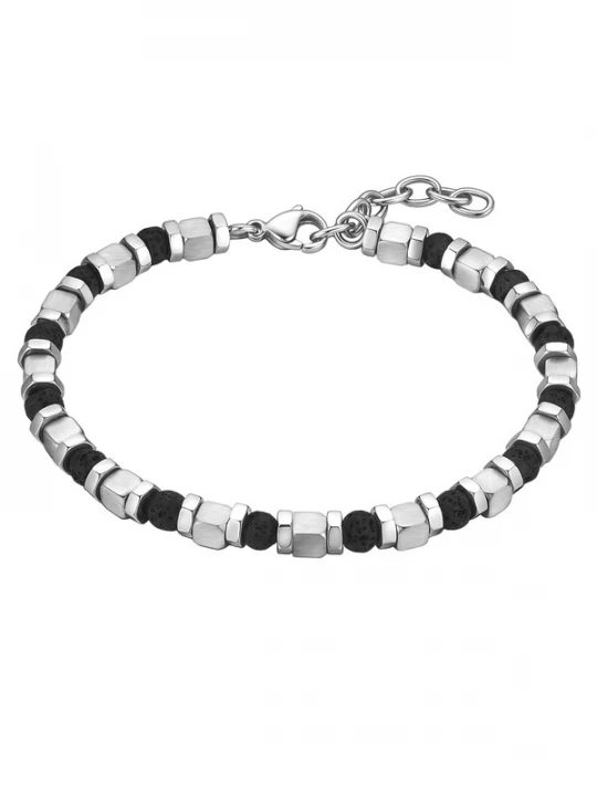 Foto van product True Rebels Armband zwart / zilver