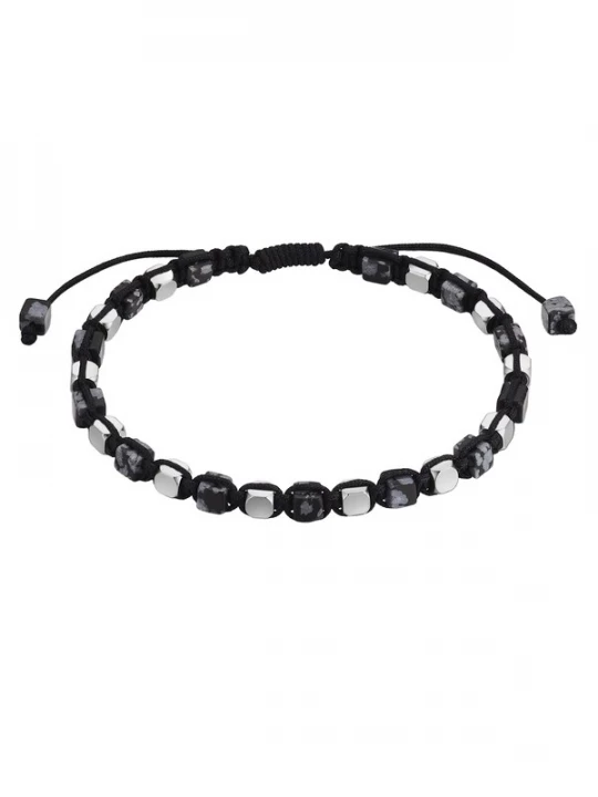 Foto van product True Rebels Armband zwart / zilver