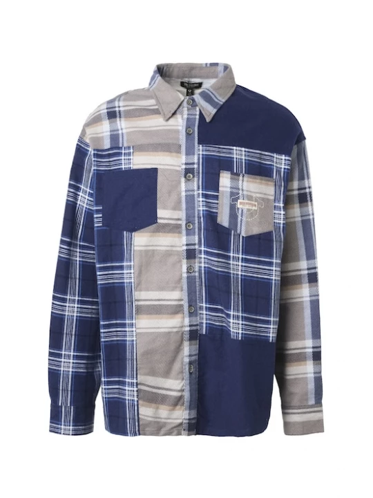 Foto van product True Religion Overhemd crème / donkerblauw / lichtgrijs